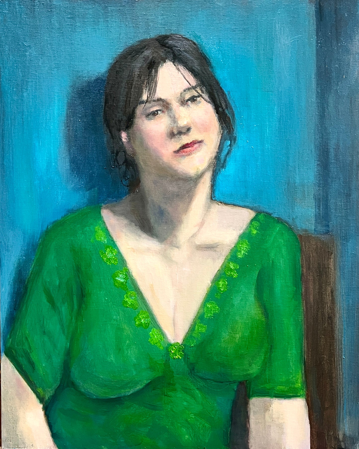 Portrait of Ciara, oil on panel, 16" x 20"