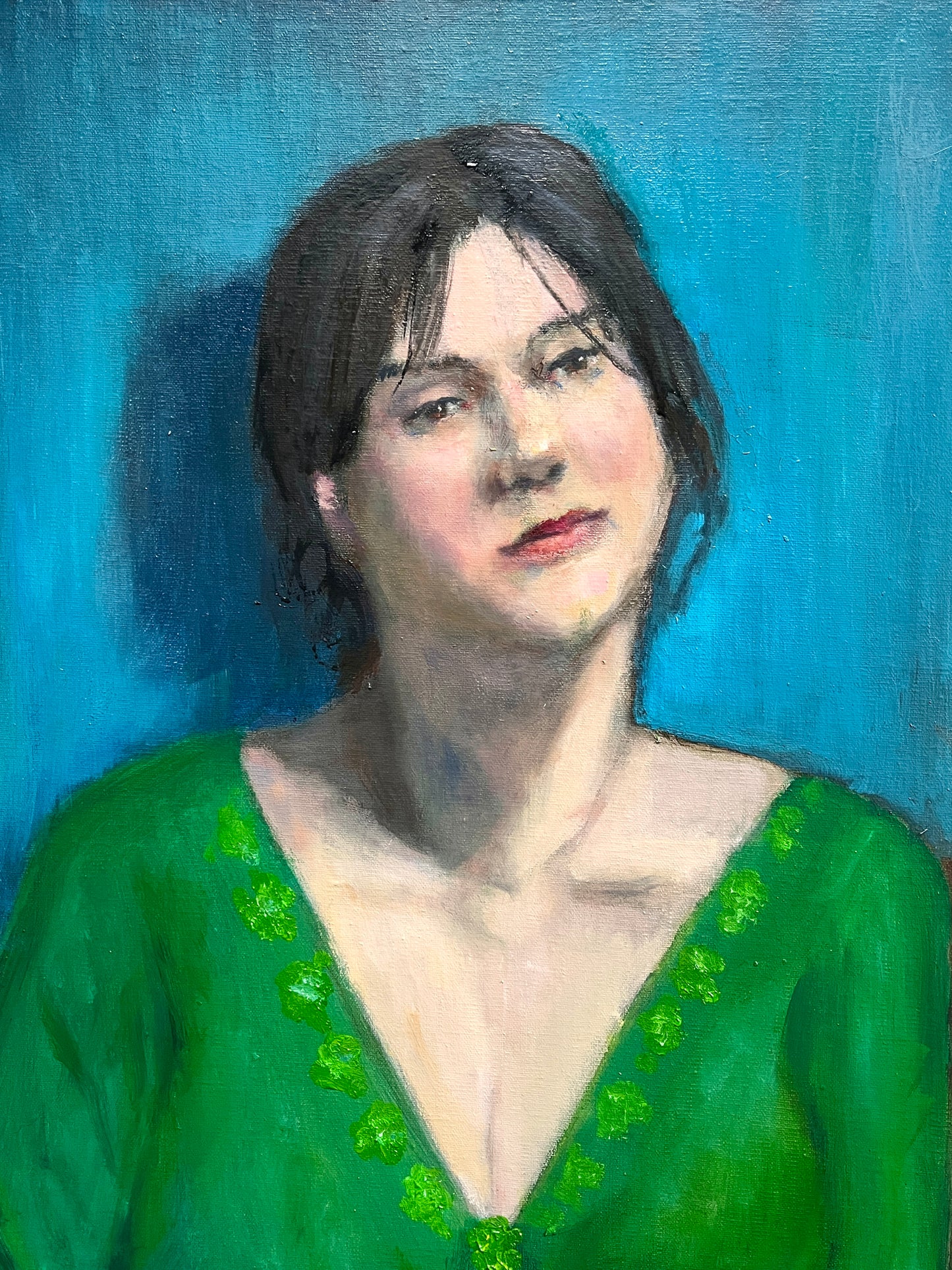 Portrait of Ciara, oil on panel, 16" x 20"