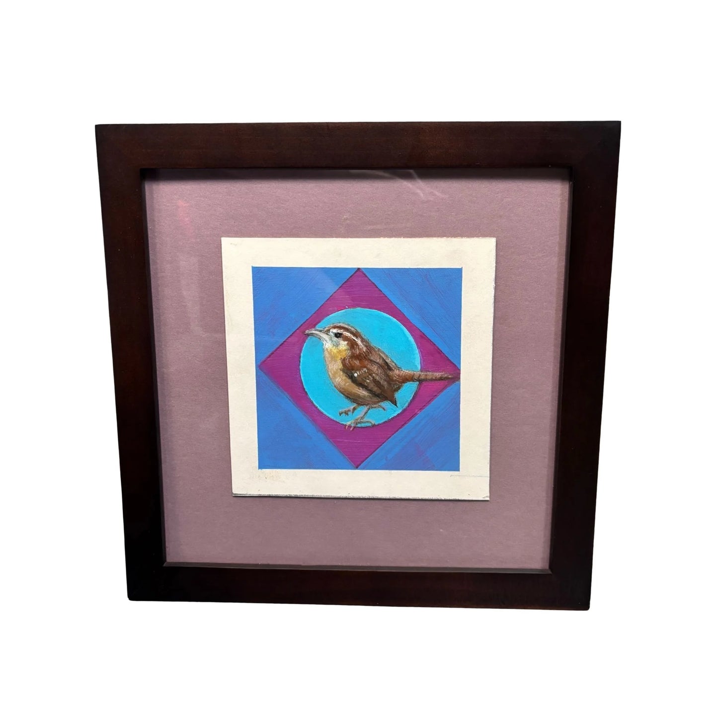 Carolina Wren, 9" x 9", acrylic on illustration board, availabe at Presson Gallery