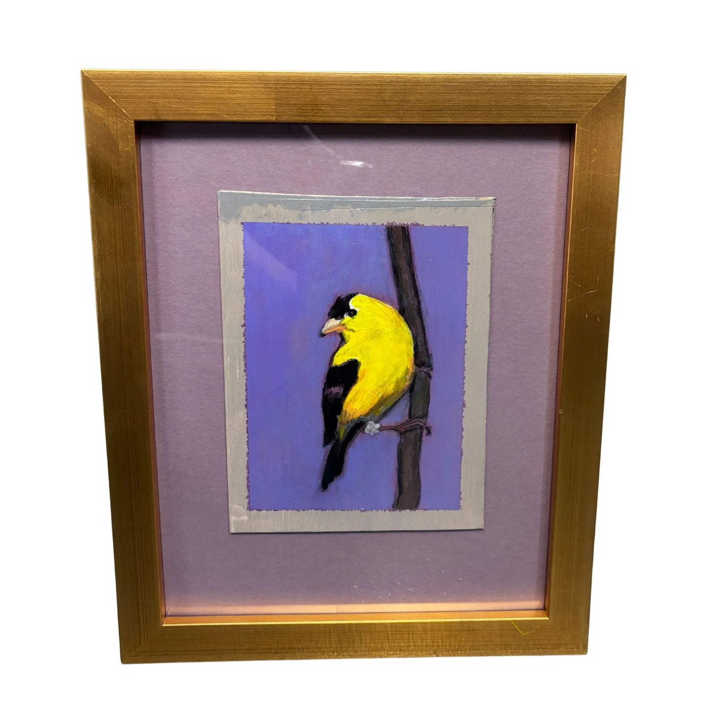 American Goldfinch, acrylic on board, 9" x 9", available at Presson Gallery