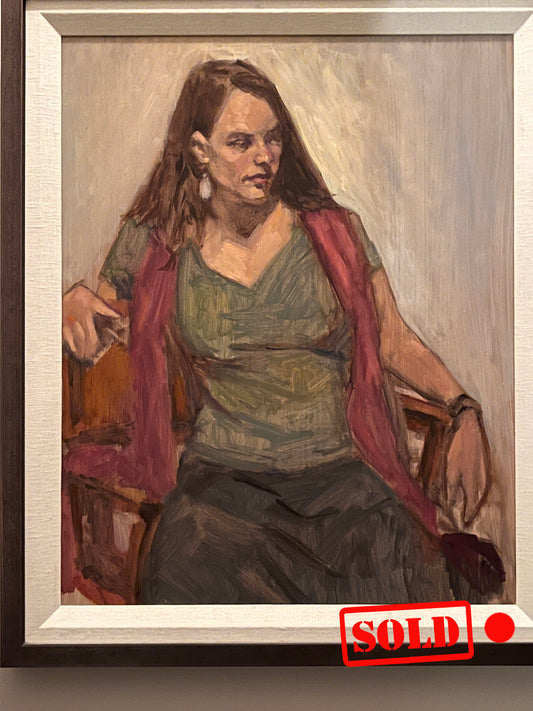 Jade in Green, oil on linen, 12" x 16", SOLD
