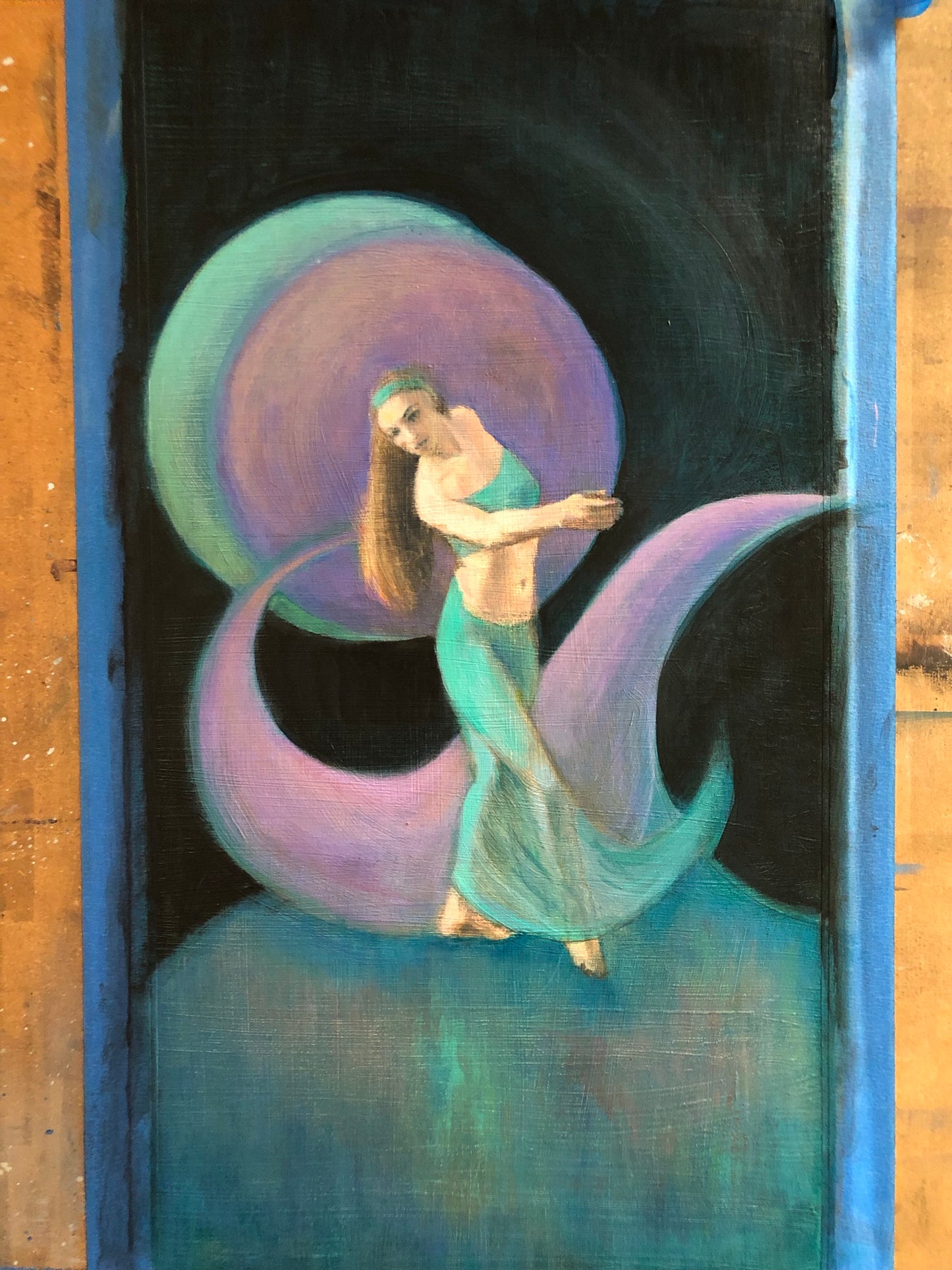 The Dance, acrylic on illustration board, 9.75"w x 18"h