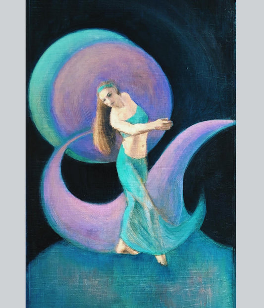 The Dance, acrylic on illustration board, 9.75"w x 18"h